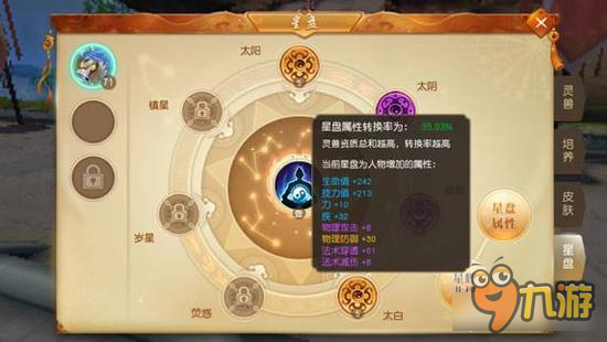 天下手游灵兽星盘初步体验 转换率非常可观