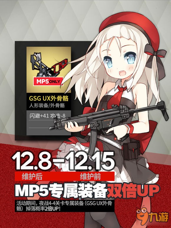 少女前线第四章夜战MP5专属装备掉落概率提升预告