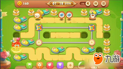 保卫萝卜3手游冒险模式游乐场 第4关金萝卜攻略