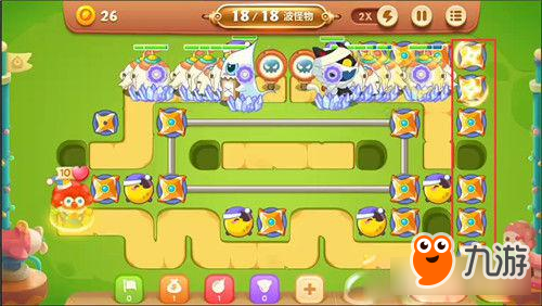 保卫萝卜3手游冒险模式游乐场 第4关金萝卜攻略