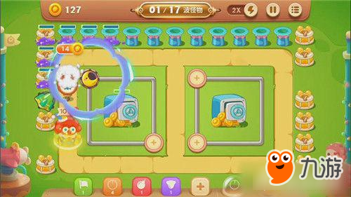 保卫萝卜3手游冒险模式游乐场 第18关金萝卜攻略