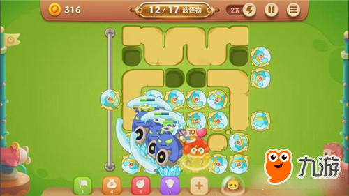 保卫萝卜3手游冒险模式游乐场 第16关金萝卜攻略