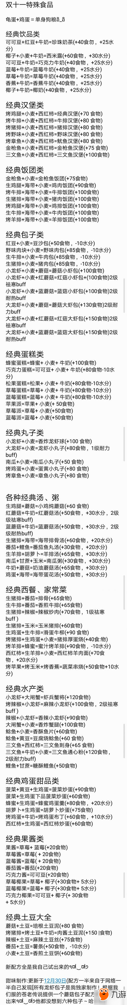 《创造与魔法》食物搭配攻略 食谱饲料配方汇总