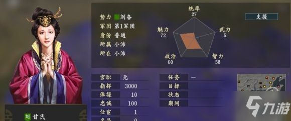 三国志14甘氏怎么样 甘氏五维属性一览