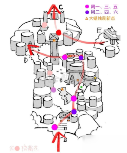 《光遇》雨林蜡烛在哪 雨林蜡烛分布位置获取路线图一览