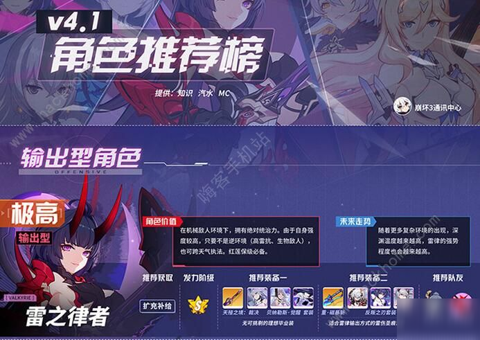 《崩坏3》女武神排名怎么样 最新女武神强度排行榜介绍