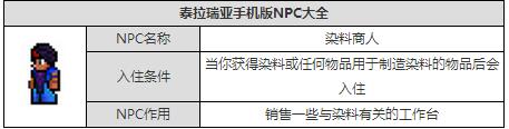 泰拉瑞亞染料商人怎么召喚 NPC染料商人入住條件