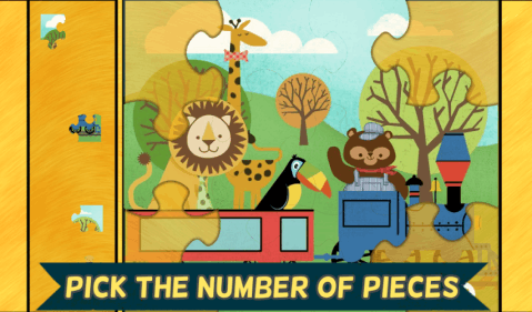 儿童火车游戏：动物园铁路汽车拼图截图1