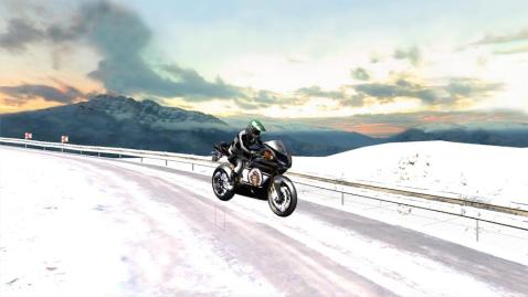 Super Moto Bike Rider On Snow截图