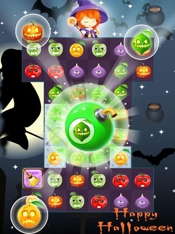 Fruit Halloween Match 3截图1