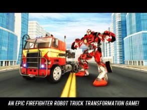 Flying Robot FireFighter: Truck Transform Game截图2