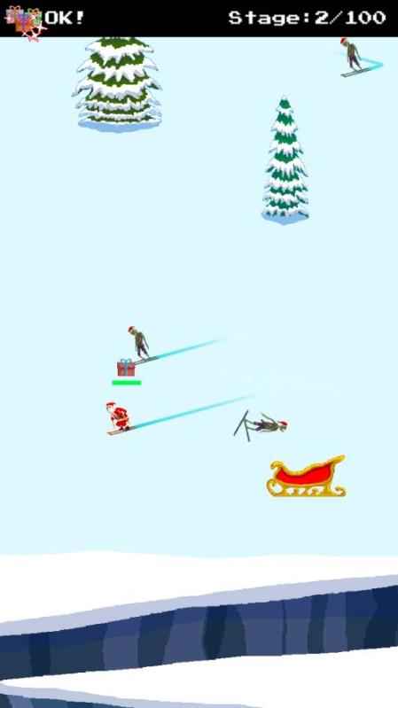 圣诞老人和僵尸的滑雪大战截图