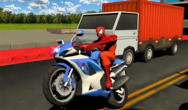 超级蜘蛛自行车闪光速度交通赛跑英雄截图5