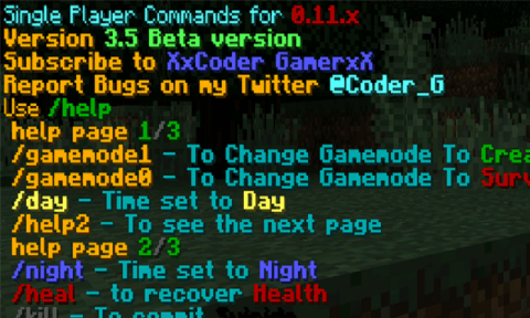 Minecraft Single Player Commands Mod 