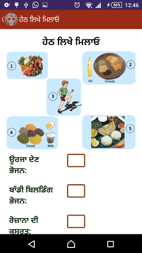 Nutrition ਪੋਸ਼ਣ ਖੇਡ Punjabi截图1