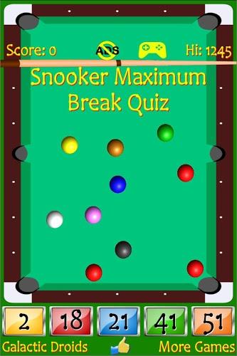 Snooker Maximum Break Quiz截圖5