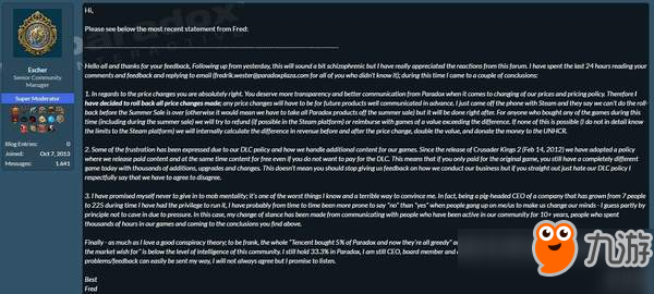 认怂？P社宣布游戏价格将回调 但不是在Steam夏促期间