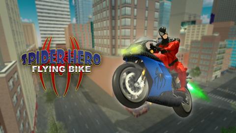 超级蜘蛛英雄飞行自行车城市之战截图