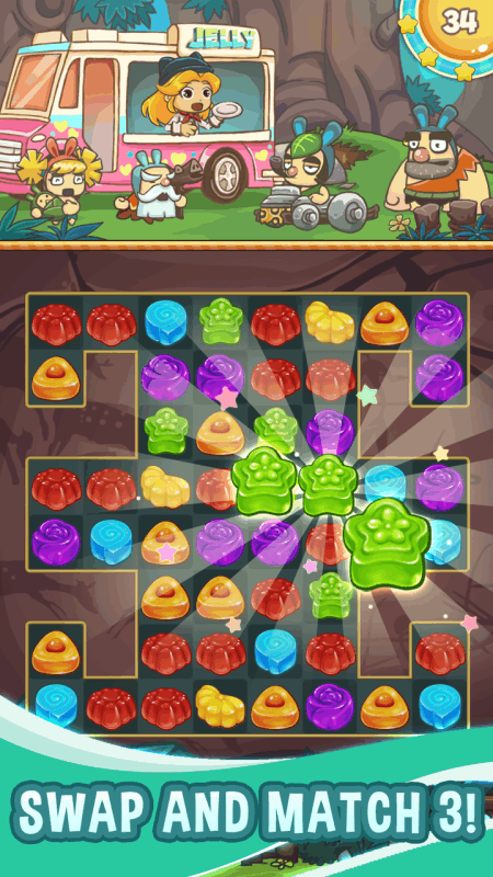Jelly Sweet - Lollipop Crush match 3 Free Puzzle截图4