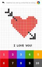 Valentines love color by number-Pixel art coloring截图3