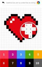 Valentines love color by number-Pixel art coloring截图2