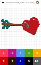 Valentines love color by number-Pixel art coloring截图1