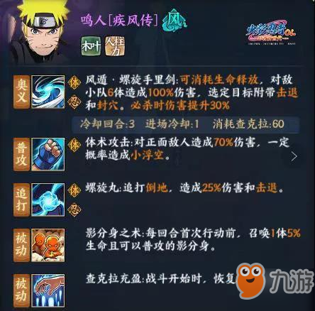 火影忍者ol疾风传鸣人有什么技能 疾风传鸣人技能介绍