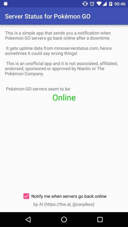 Pokemon GO服务器状态截图3