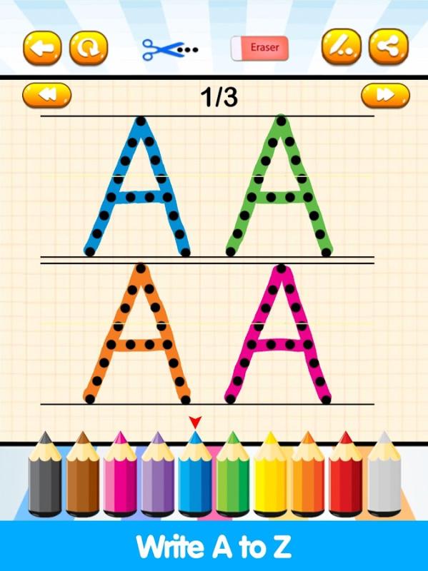 ABC 英文字母表寫作 和 動物著色截圖1