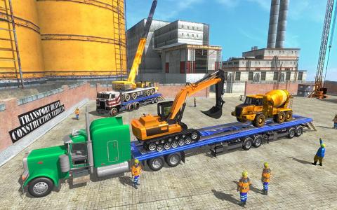 Construction Machines Transporter Cargo Truck Game截图1