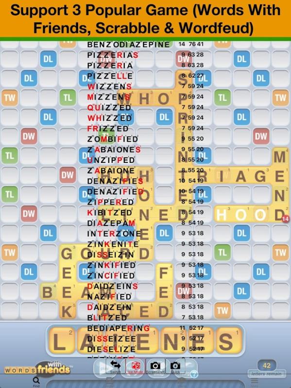 Word Cheat for WWF Scrabble Wordfeud Help Find截图