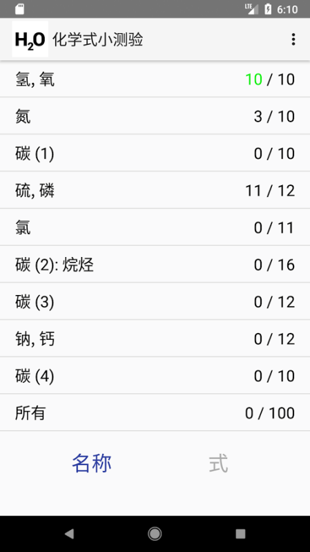 化學(xué)式小測驗截圖