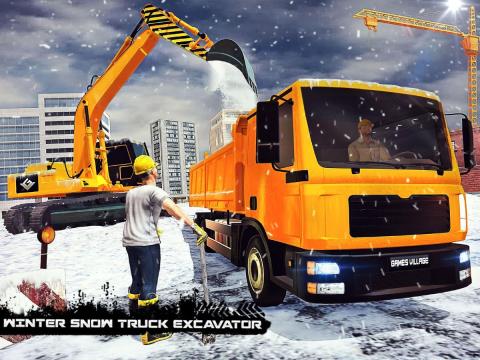冬季雪卡车挖掘机3D截图