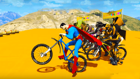 Superheroes Bmx Racing: Bicycle Xtreme Stunts截图2