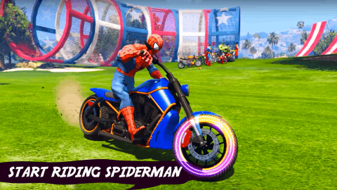Ultimate Superhero Motobike Stunts Racing 2018截图1