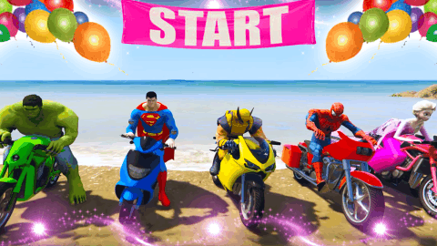 Ultimate Superhero Motobike Stunts Racing 2018截图