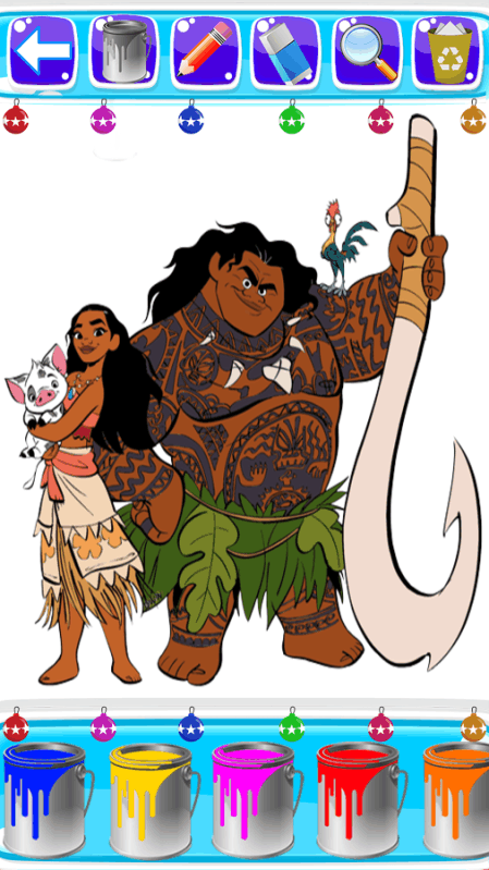 coloring moana of vaiana princess截图3