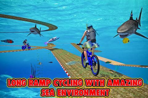 水下自行车特技：坡道赛车截图1