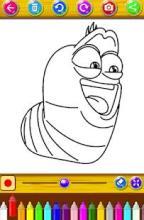 Coloring pages Larva worm games free截图2