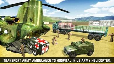 US Army Transporter Rescue Ambulance Driving Games截图1