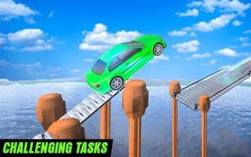 Impossible Car : Endless Sky Track Stunt Racing 3D截图3