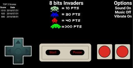 Invaders 8 bits Retro Game截图1