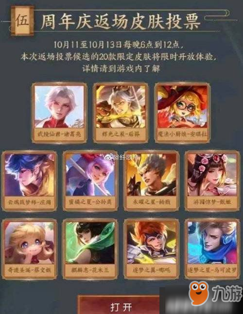 《王者榮耀》2019周年慶返場(chǎng)皮膚有哪些 周年慶返場(chǎng)皮膚匯總一覽