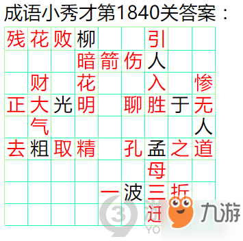 《成语小秀才》第1840关答案是什么 第1840关答案介绍
