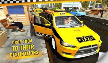 City Taxi Driver Yellow Cab Crazy Car Driving截图3