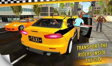 City Taxi Driver Yellow Cab Crazy Car Driving截图2
