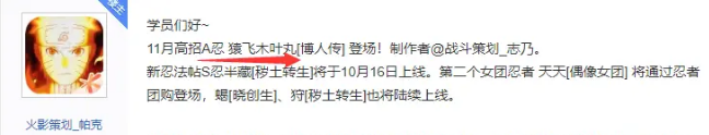 《火影忍者手游》2020年11月高招A忍是谁 11月高招A资料曝光