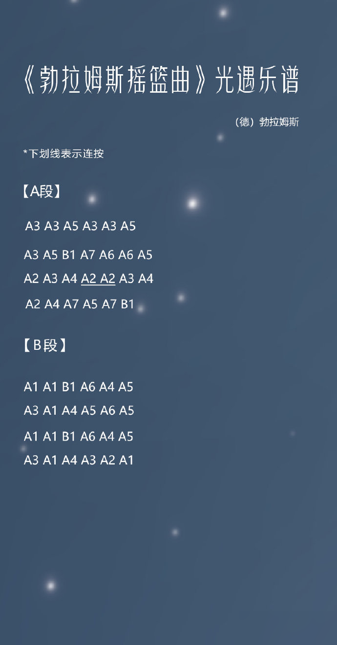 光遇勃拉姆斯搖籃曲攻略 簡(jiǎn)譜內(nèi)容介紹