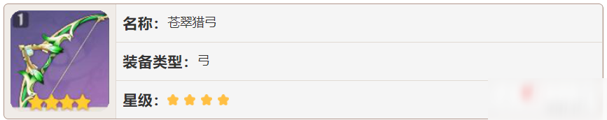 《原神》苍翠猎弓怎么样 苍翠猎弓属性分享