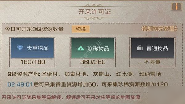 《明日之后》开采许可证是什么 开采许可证介绍